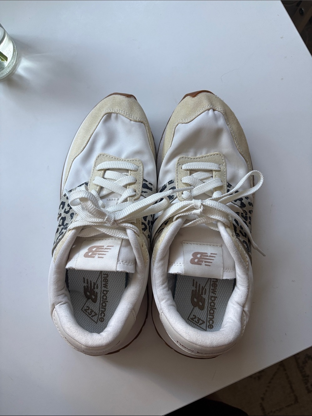 New Balance 237 Sneakers Sea Salt Leopard Womens 8 Cream WS237PJ Retro NEW - Picture 4 of 6